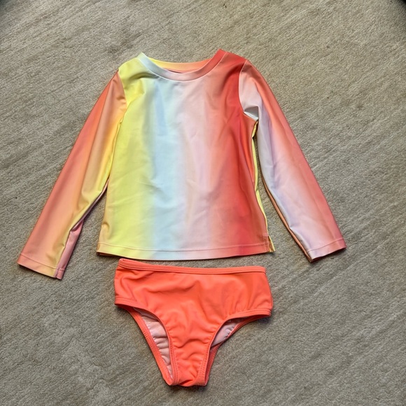 Baby gap toddler girls size 3 rashguard multicolor swimsuit barely worn! - Picture 1 of 3